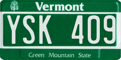 VT license plate YSK409