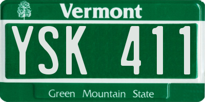 VT license plate YSK411