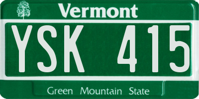 VT license plate YSK415