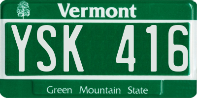 VT license plate YSK416