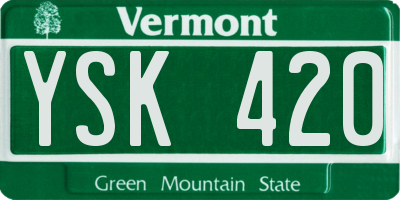 VT license plate YSK420
