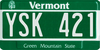 VT license plate YSK421