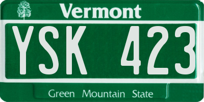 VT license plate YSK423