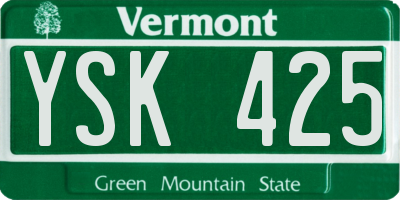 VT license plate YSK425
