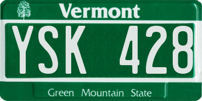 VT license plate YSK428