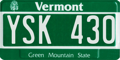 VT license plate YSK430