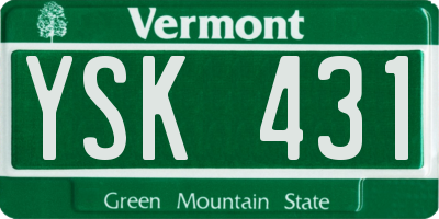 VT license plate YSK431