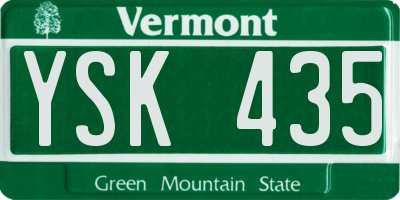 VT license plate YSK435