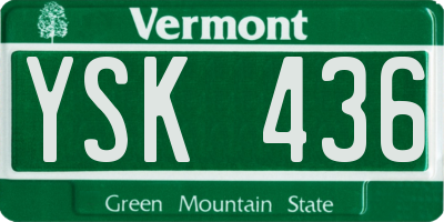VT license plate YSK436