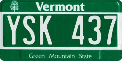 VT license plate YSK437