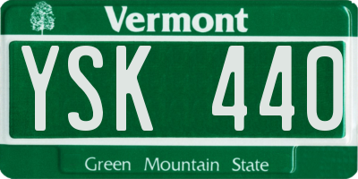 VT license plate YSK440
