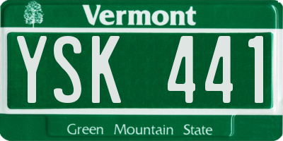 VT license plate YSK441