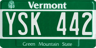 VT license plate YSK442