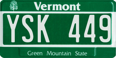 VT license plate YSK449