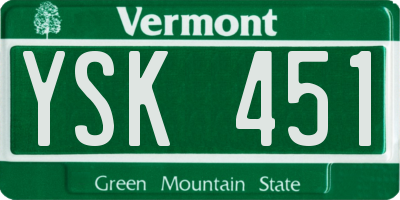 VT license plate YSK451