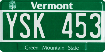 VT license plate YSK453