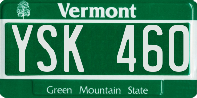 VT license plate YSK460