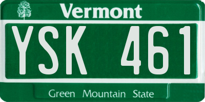 VT license plate YSK461