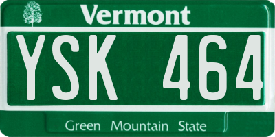 VT license plate YSK464