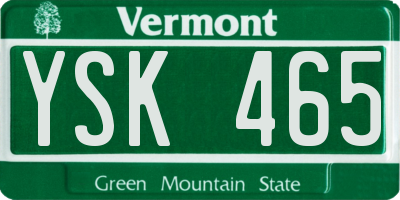 VT license plate YSK465