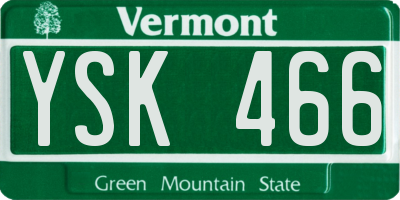 VT license plate YSK466