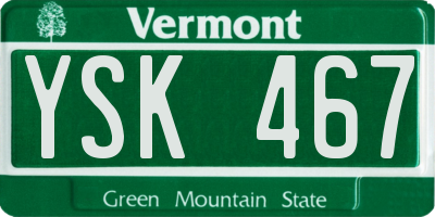 VT license plate YSK467