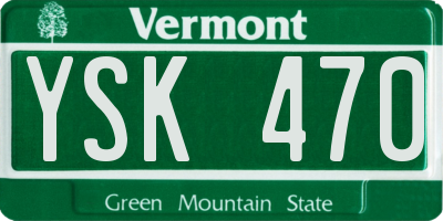 VT license plate YSK470