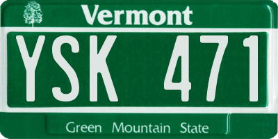 VT license plate YSK471
