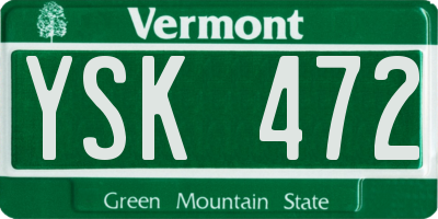 VT license plate YSK472