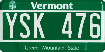 VT license plate YSK476