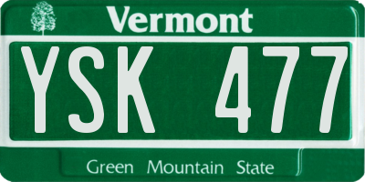 VT license plate YSK477