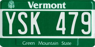 VT license plate YSK479