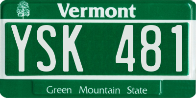 VT license plate YSK481