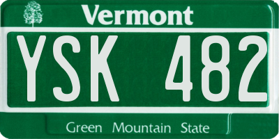VT license plate YSK482