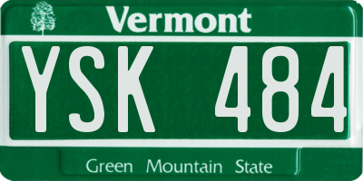 VT license plate YSK484