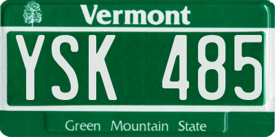 VT license plate YSK485