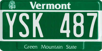 VT license plate YSK487