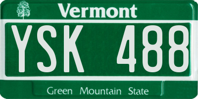 VT license plate YSK488