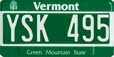 VT license plate YSK495