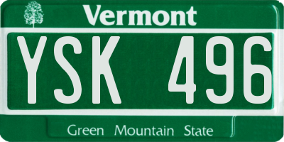 VT license plate YSK496