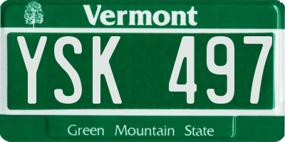 VT license plate YSK497