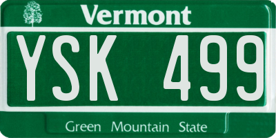 VT license plate YSK499