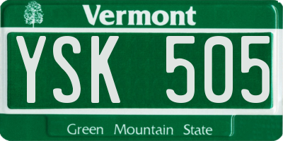 VT license plate YSK505