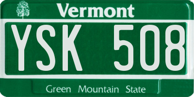 VT license plate YSK508