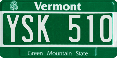 VT license plate YSK510