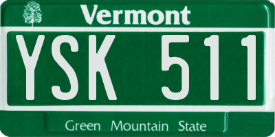 VT license plate YSK511