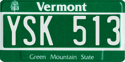 VT license plate YSK513