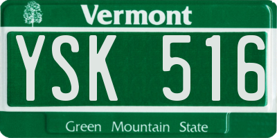 VT license plate YSK516