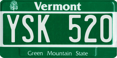 VT license plate YSK520