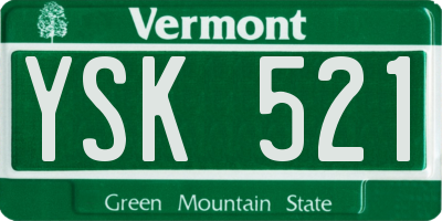VT license plate YSK521